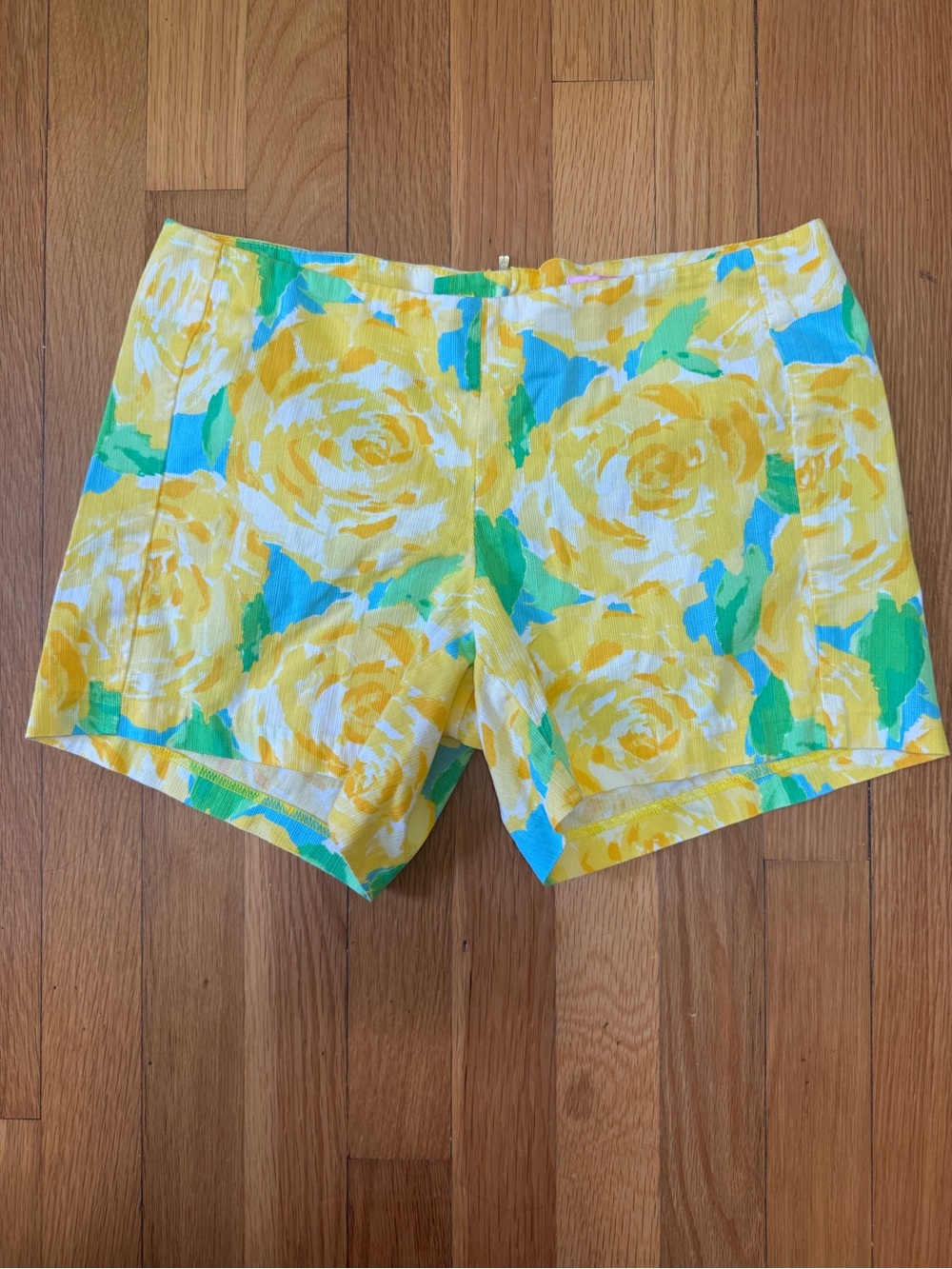 Lilly Pulitzer Yellow Floral High-Waist Shorts